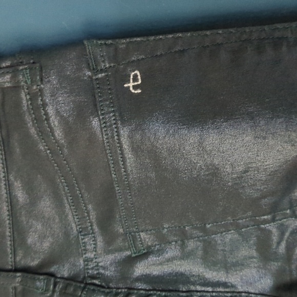 Rag & Bone Casey coated crop flare pants in dark green size 25 - Picture 5 of 6